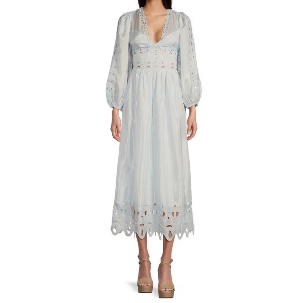🆕 Chelsea & violent  Crepe Cut Out Long Sleeve Drop Waist Dress.